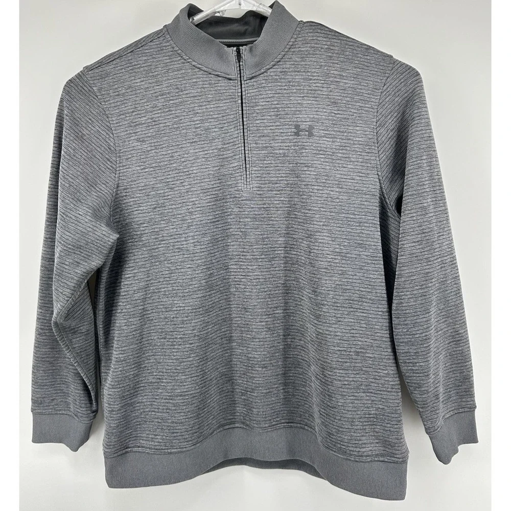 Under Armour Loose Coldgear Quarter Zip Pullover Gray Men's Size 2XL